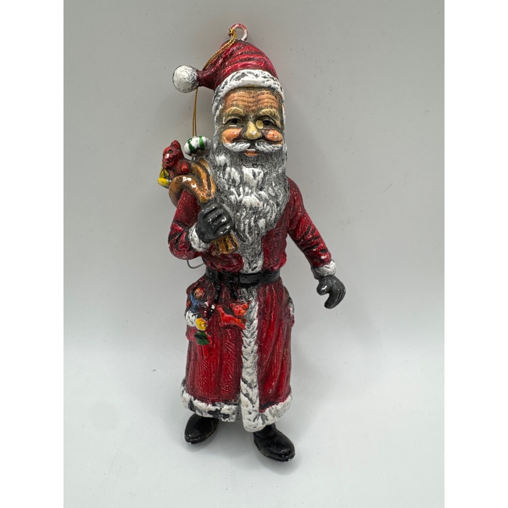 Vintage 1978 Santa Claus Bag of Toys Figure Ornament S.D.I Hong Kong Blow Mold